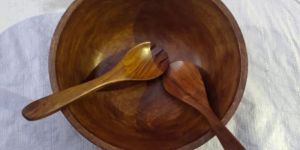 Wooden Bowl & Spoon Set