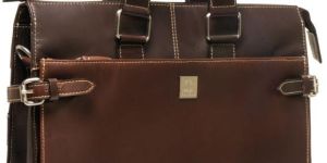 Dark Brown Leather Laptop Bag
