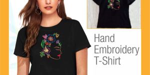 Face Art Hand Embroidered T-shirt