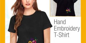 Floral Hand Embroidered T-shirt