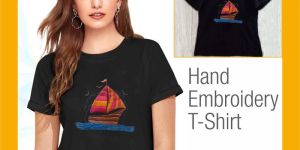 Ship Hand Embroidered T-shirt