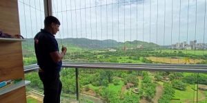 Stainless Steel Invisible Balcony Grill Installation