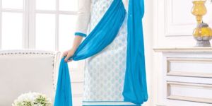Cotton Churidar Light Blue Salwar Suit