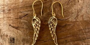 Angel Wings Brass Earrings