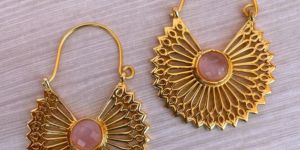 Beaded Brass Earrings