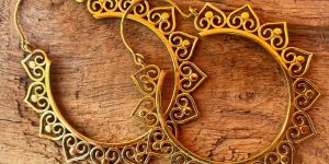 Golden Brass Earrings