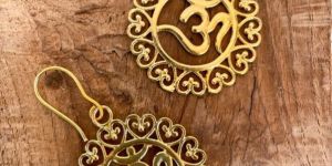 Om Brass Earrings