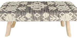 SEI-BN-1549 Grey & White Hand Woven Bench
