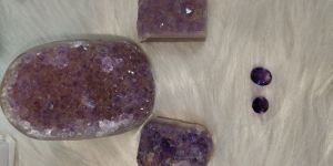 Amethyst Precious Stone and Cluster