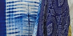 New Semi Gaji Tissue Pallu Tie Dye Bandhej Saree