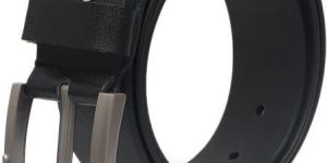 KARA Casual Black Leather Men's Belt - Classic Pin Buckle Formal Genuine Leather Belt for Men