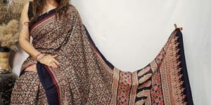 Modal Ajarakh Print Saree