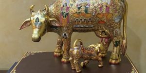 Kamadhenu Cow and Calf Statue