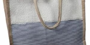 Zipper Jute Printed Bag