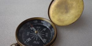 Antique Brass Pocket Compass