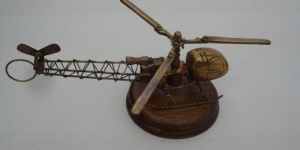 Antique Golden Vintage Brass Helicopter