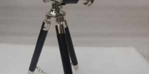 Brass Binocular on Wood Tripod