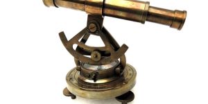 Handmade Brass Alidade Telescope with Base Compass