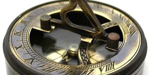 Personalized Brass Sundial Compass with Leather Box