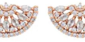 DIAMOND GOLD SILVER AND WHITE GOLD EARRINGS