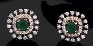Material:Gold, Silver and Diamond Real Diamond Earring (3.10 gms) - Real Diamond Jewellery