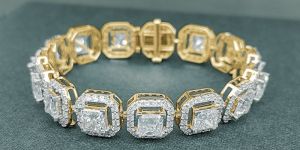 Princess and rSolitaire Tennis Diamond Bracelet Gold Silver And White Gold Available