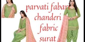 Polyester Cotton Plain Chanderi Fabric