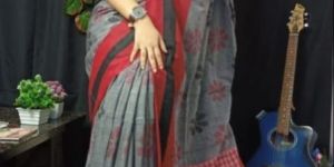 Ladies Casual Wear Printed Handloom Saree