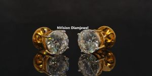 Lab Grown Big Size Solitaire Studs Earrings