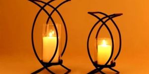 Black Round Iron Candle Holder