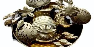 Golden Iron Metal Flower Urli