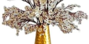 Golden Round Metal Flower Pot