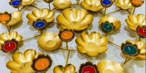 Iron Lotus Shape Metal Urli Candle Holder