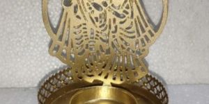 Radha Krishna Shadow Metal Diya
