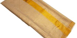 Kerala Cotton Gold Jari Tom Tom Checks Saree