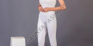 Pocket Style White Straight Pant