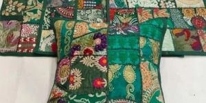 Silk Embroidered Cushion Cover