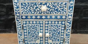 Bone Inlay Carved Side Tables