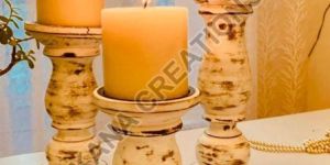 Vintage Wooden Candle Stand