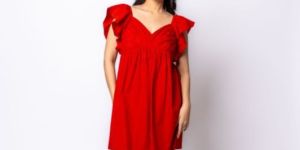 Ladies Red Short Dress
