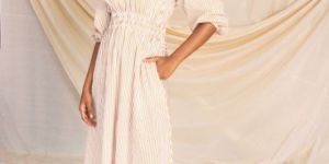 Ladies Striped Midi Dress