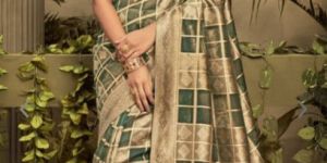 Ethnic Motifs Woven Design Zari Organza Banarasi Saree