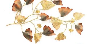 Zinger Grandeur Gold and Copper Leaves Branch Metal Wall Art