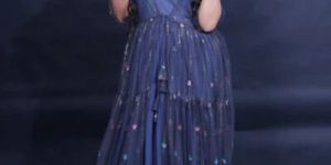 A-Line Ruffle Gown Party Wear Gown