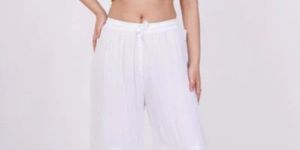 White Chikankari Palazzo Pants