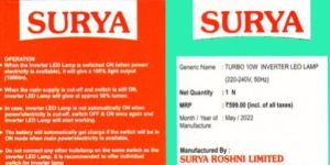 SURYA TURBO 10W Inverter LED Emergency Light Bulb