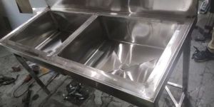 Commercial Stainless Steel Double Sink Unit