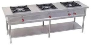 Mild Steel Three Burner Cooking Range