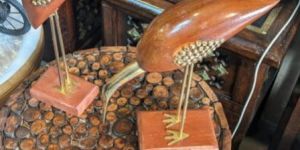 Wooden Peacock Statue