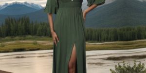 Ladies A-Line Dark Green Dress